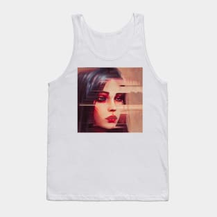 Baffled - Glitch Art Porttrait Tank Top